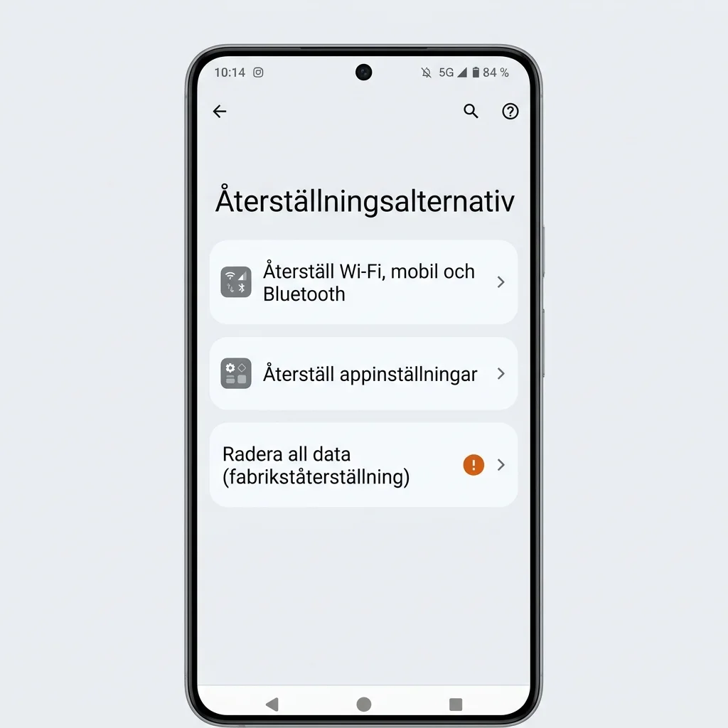 Android-Google Backup-inställningar med knappen Säkerhetskopiera nu och förloppsindikator för pågående backup
