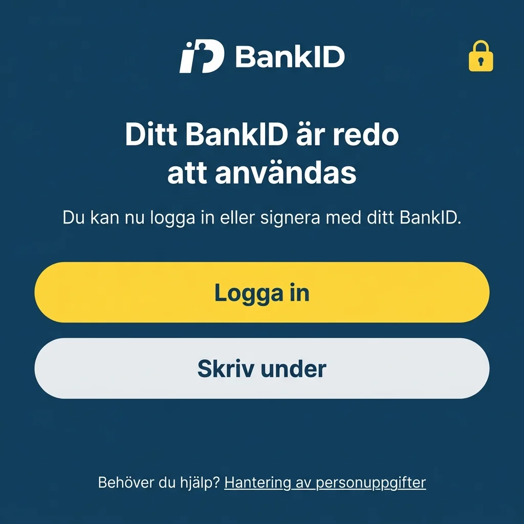 BankID-appens ikon syns bland andra appar på en mobiltelefons hemskärm, redo att öppnas