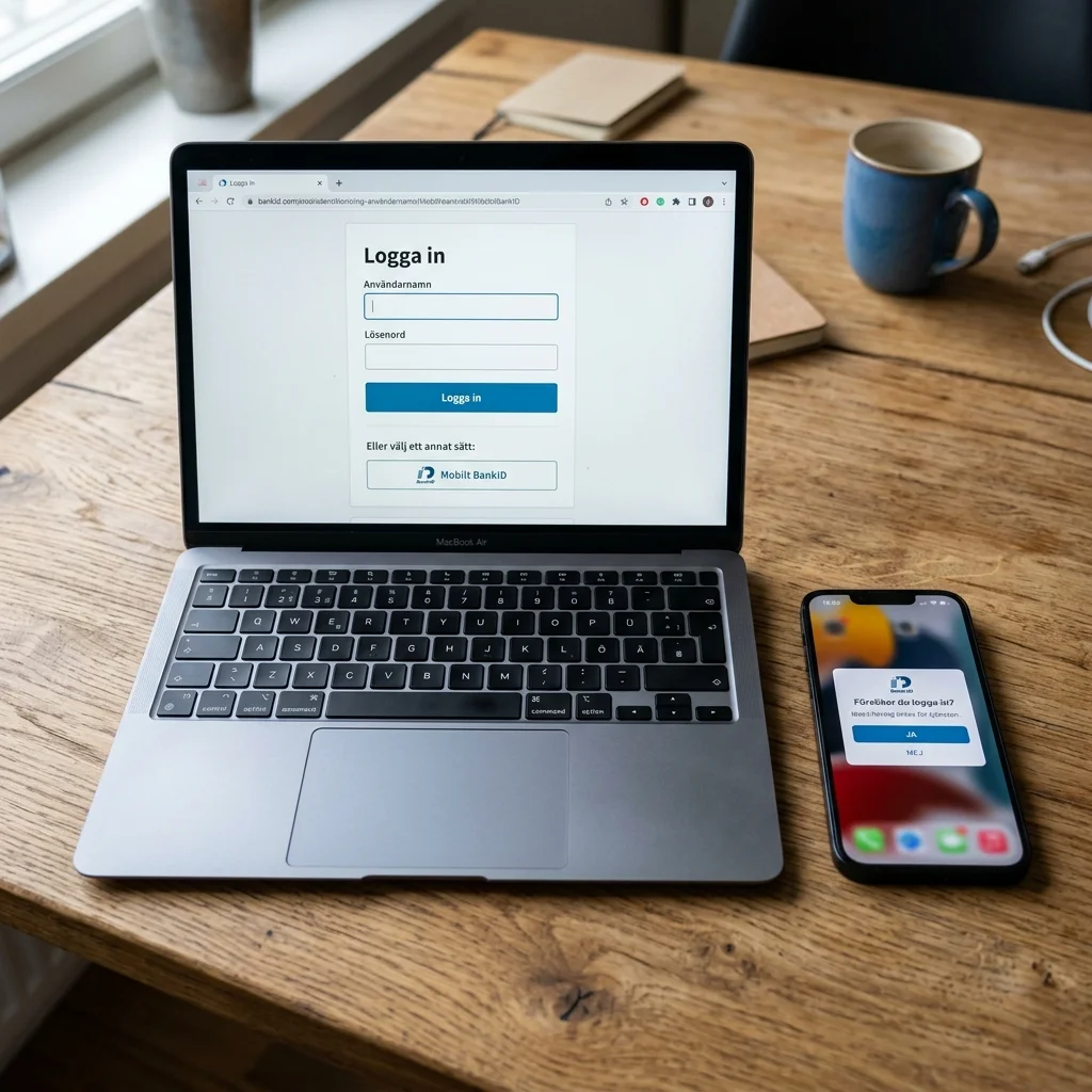 En mobilskärm som visar BankID-appens signeringsvy med tydlig knapp för att signera och en beskrivning av vad som signeras