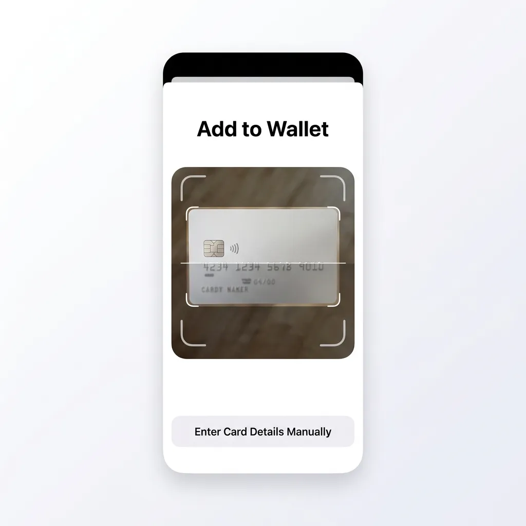 Wallet-appen på iPhone med Apple Pay-inställningar och ett nyligen tillagt bankkort som visas med kortbild och information